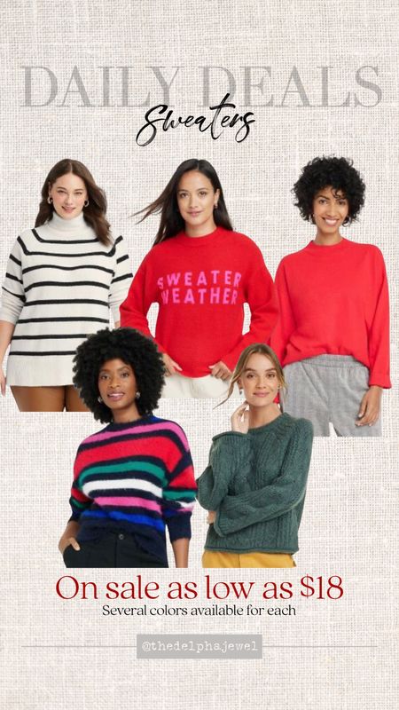 Target sweaters are on sale for as low as $18
All kinds of sweaters, perfect for the holidays with pretty stripes, reds and greens 

Target style, target, find, target, sweaters, affordable, fashion, gift idea, holiday, sweaters 


#LTKHoliday #LTKstyletip #LTKunder50