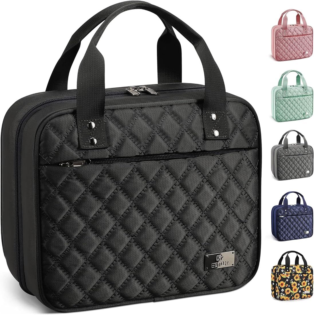 Estour Travel Toiletry Bag for Women, Makeup Bag Organizer with Detachable Mirror and Transparent... | Amazon (US)