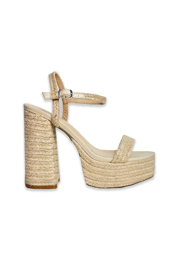 Platform Jute Heels - Ivory | Shop BURU