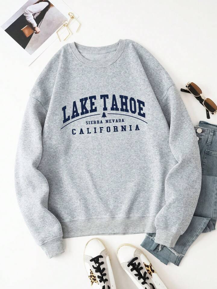Letter Graphic Thermal Lined Sweatshirt | SHEIN