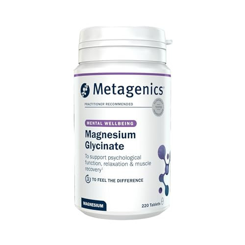 Metagenics Magnesium Glycinate 100mg – High Strength Supplement - Supports Energy Metabolism & Nervous System Function – 220 Tablets | Amazon (UK)