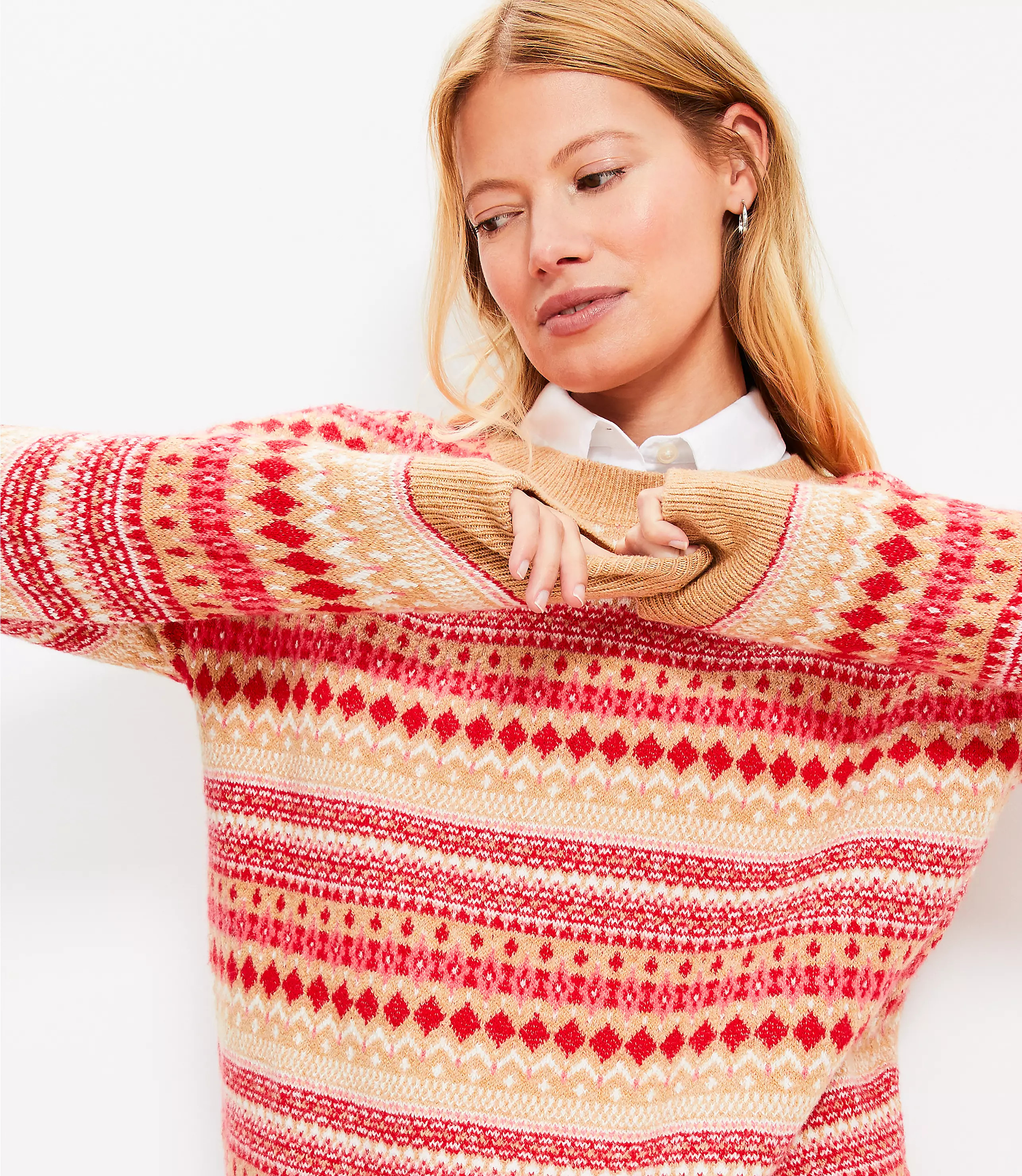 Striped Fair Isle Everyday Sweater | LOFT