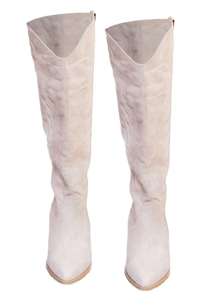 Shania Tan Tall Cowboy Boots | Pink Lily