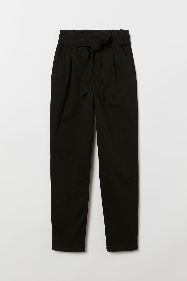 H & M - Paper-bag Pants - Black | H&M (US + CA)