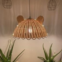 Rattan Cute Bear Chandelier > Pendant Light Nursery Lamp Lighting Ceiling | Etsy (US)