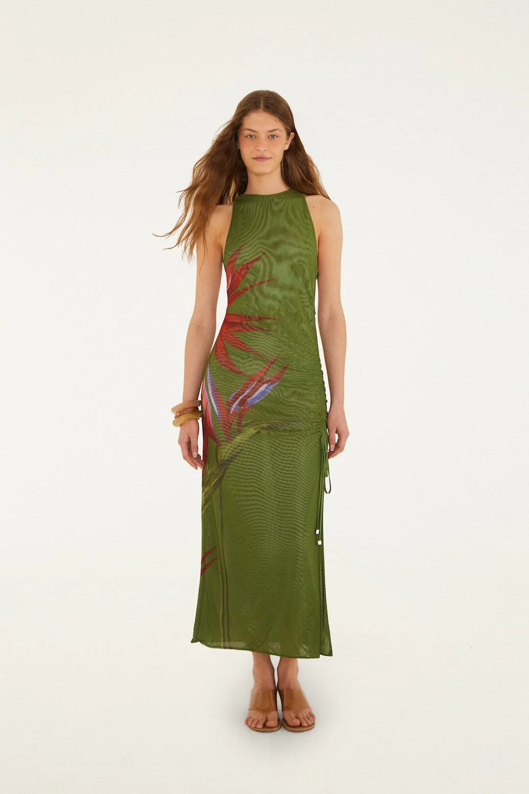 Dark Green Strelitzia Maxi Dress | FARM Rio | FarmRio (US)