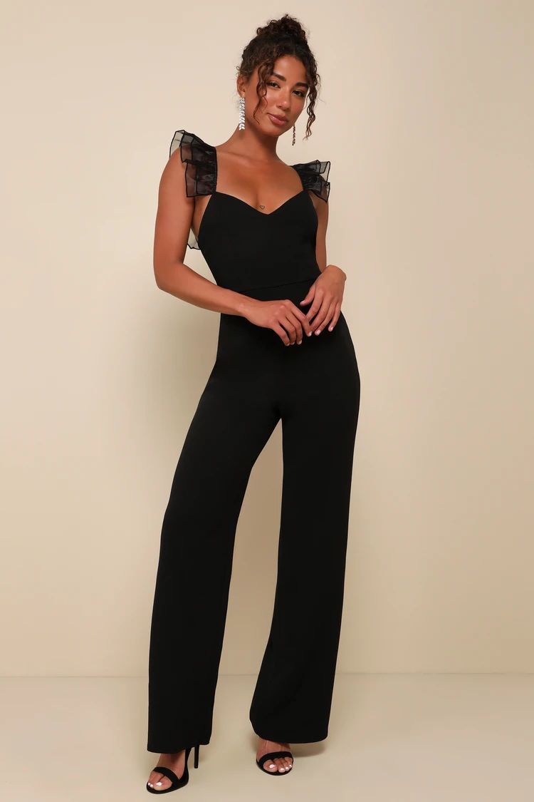 Black  Wide-Leg Jumpsuit | Lulus