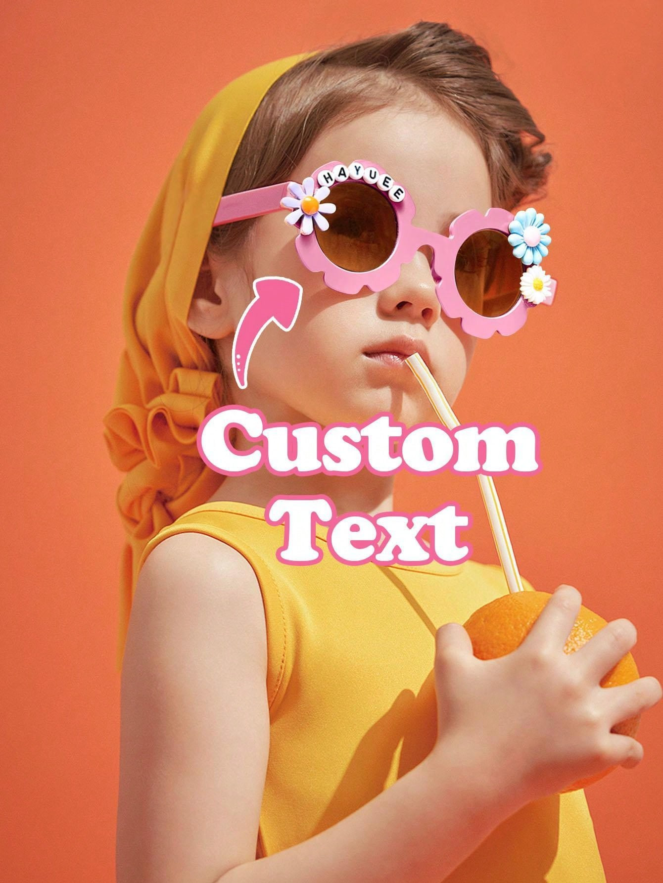 1pc Custom Kids Name Sunglasses, Custom Flower Child Glasses, Personalised Kids Sunglasses Person... | SHEIN