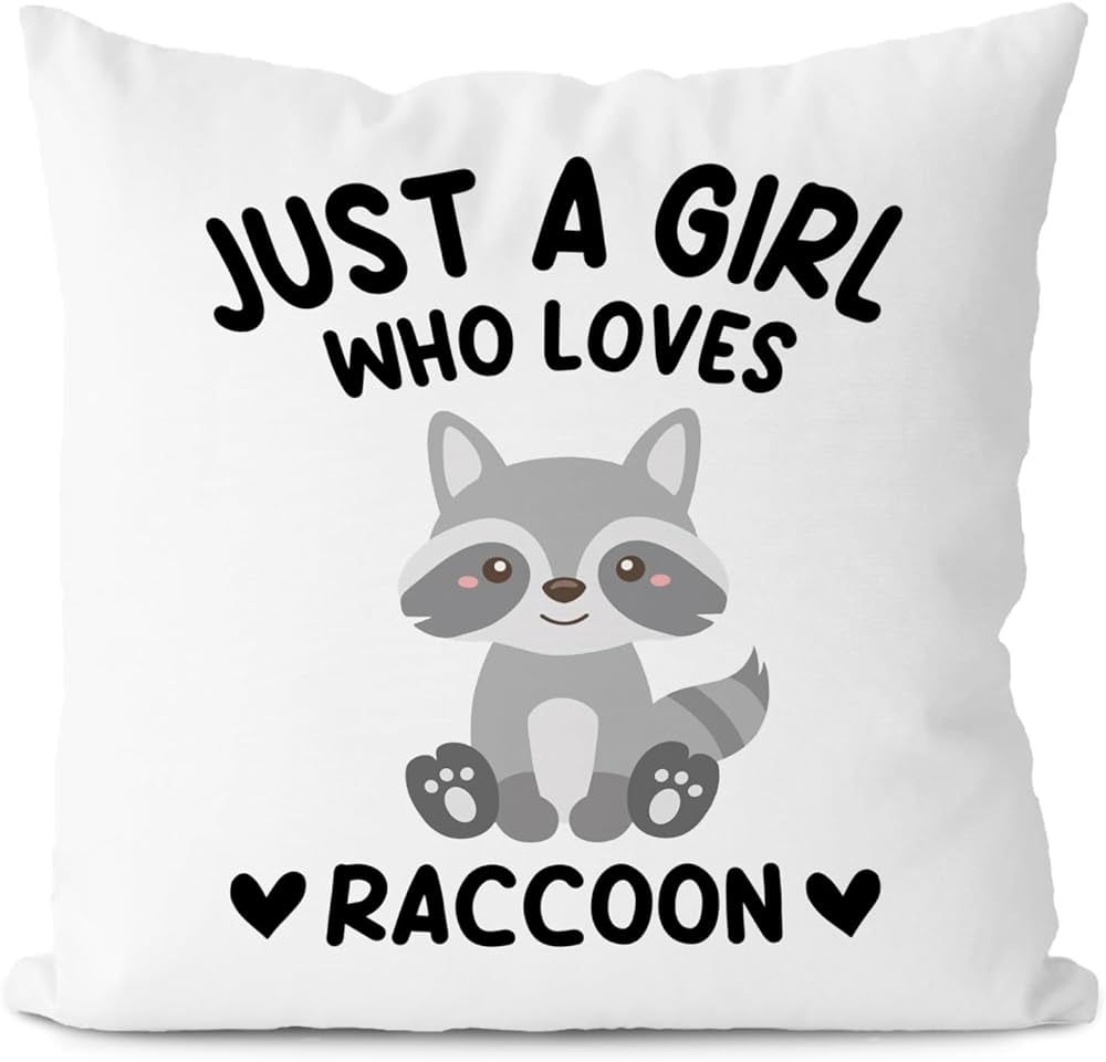 KEUSPI Raccoon Pillow Covers 18x18, Raccoon Gifts for Girls Raccoon Lovers, Cute Raccoon Gifts, J... | Amazon (US)