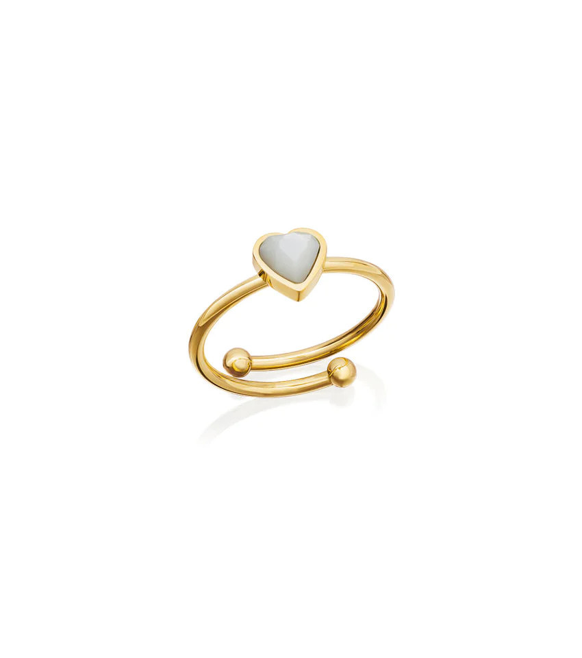 Mini Heart Birthstone Ring (Gold) | Abbott Lyon