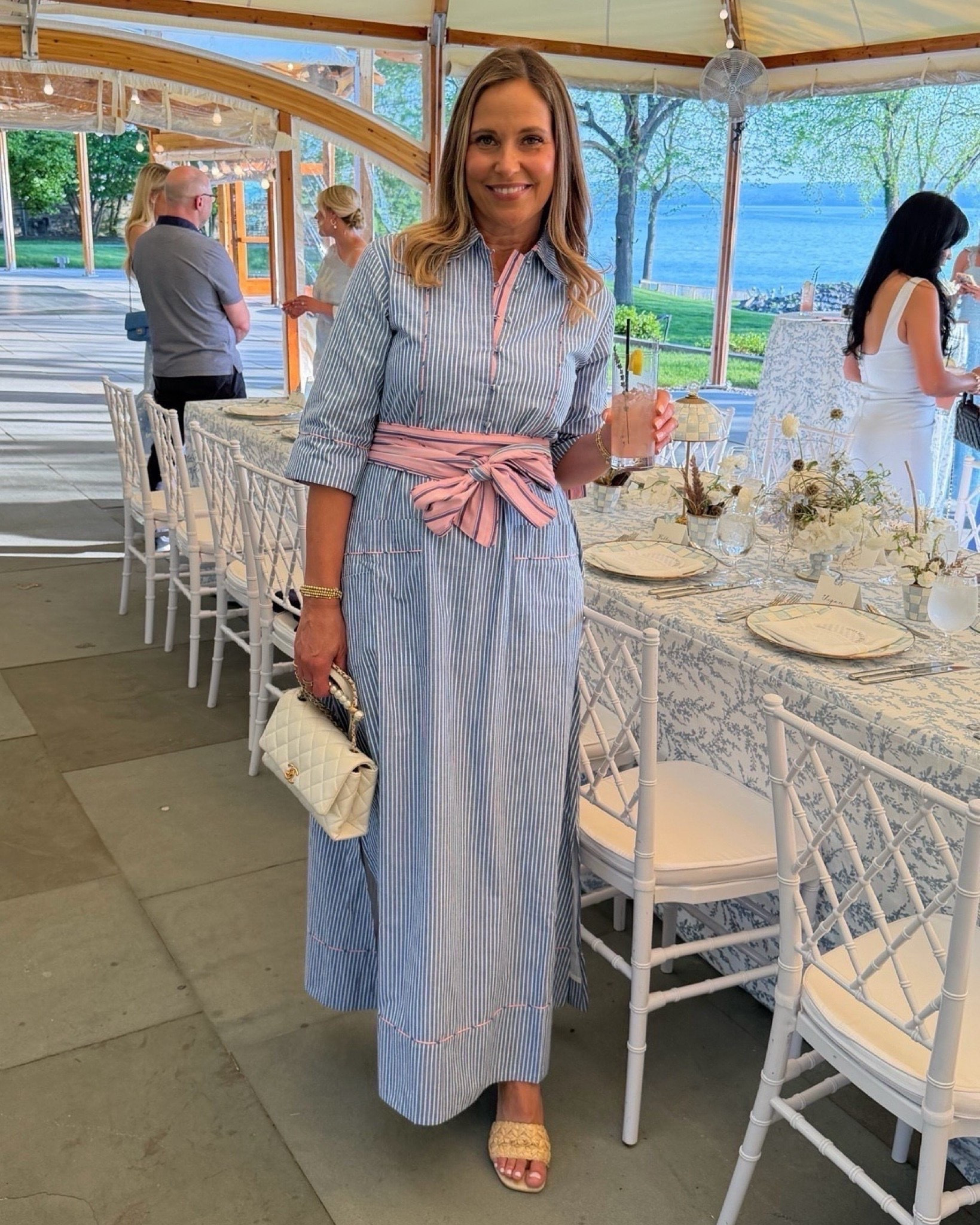 I absolutely love this dress. The striped pattern with the pink accents is such a fun combination for summer, and the tie waist gives it a really flattering shape. It feels comfortable, pretty, and confidence-boosting the second you put it on. s

#LTKdayinmylife #LTKSeasonal #LTKOver40