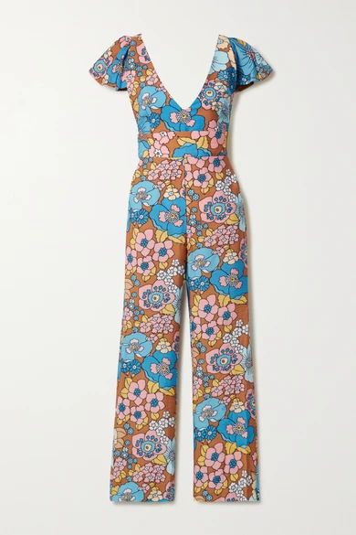 Dodo Bar Or - Jenny Floral-print Crinkled-voile Jumpsuit - Blue | NET-A-PORTER (US)