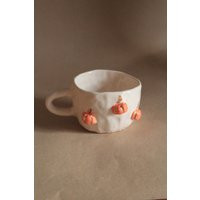 Handmade Ceramic Pumpkin Pottery Mug With Little Pumpkins, Halloween Gift | Etsy (US)