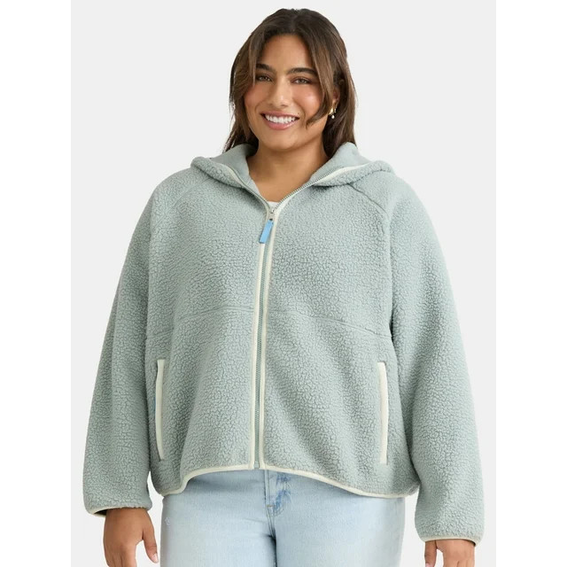 Time and Tru Women's and Women's Plus Fleece Zip Hoodie, Sizes XS-3X | Walmart (US)