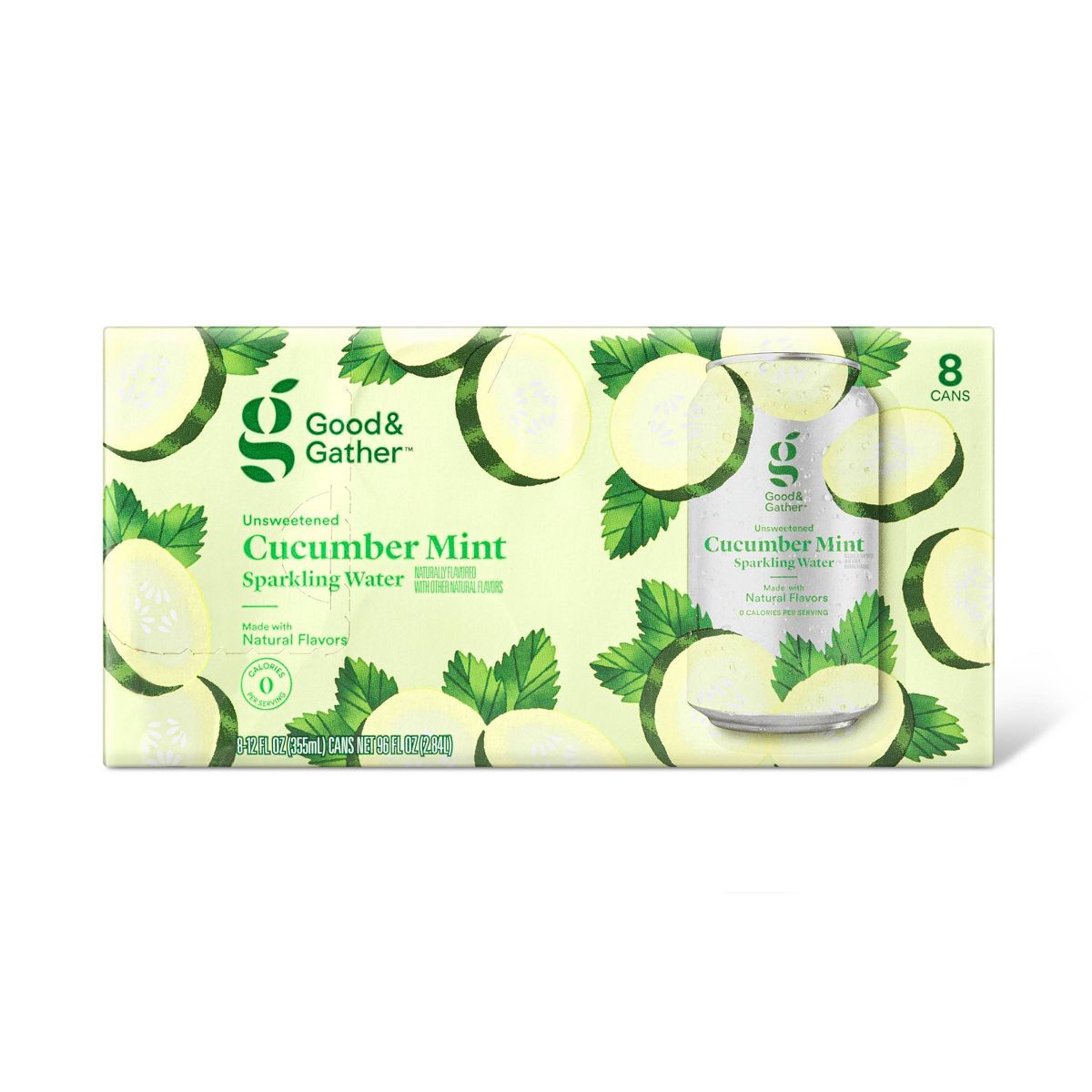 Cucumber Mint Sparkling Water - 8pk/12 fl oz Cans - Good & Gather™ | Target