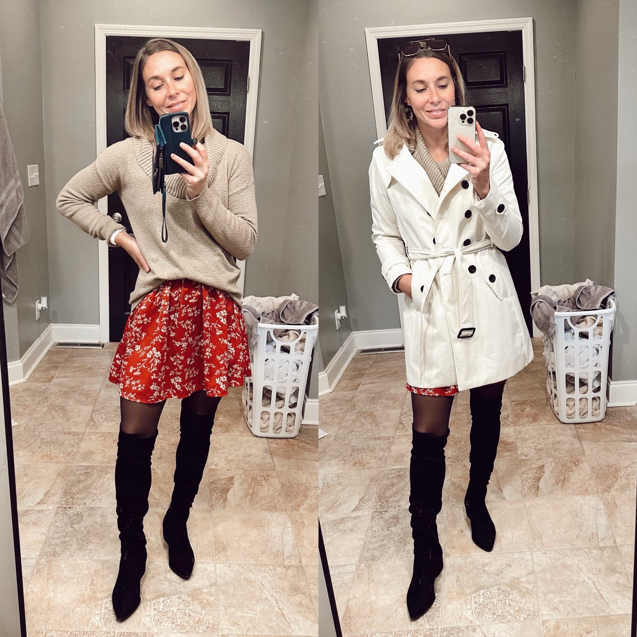 Kinda want to buy some tall boots in tan now. 🤪 My boots are Steve Madden but I bought them in 2010 so I can’t find the same style. Linked some alternative options! #church #fall #winter 

#LTKstyletip