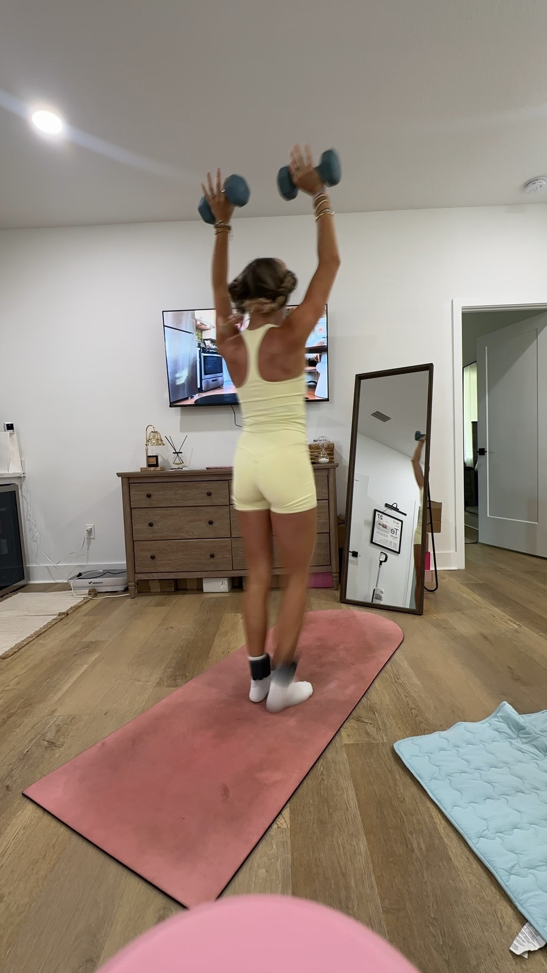 Amazon size small OMKAGI Workout Sets for Women Cute Square Neck Tank Tops Booty Biker Shorts Outfits

My workout and workout gear for my daily workout. I take pilates classes from @lexfish   on Instagram she has a whole online platform and membership! Most of my pilates gear and tools are from Bala. Bala use code SLOANE15. 
#workoutgear #workoutwear #pilates #ootd #outfit #athleticwear #athleticoutfit #bikershorts #sportsbra #pilatesoutfit #athleisure #bala #pilatesworkout #pilateslovers #pilatestiktok #balabangles

#LTKfitnessgoals #LTKActive #LTKootd