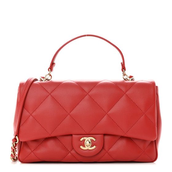 Lambskin Quilted Easy Carry Flap Red | FASHIONPHILE (US)
