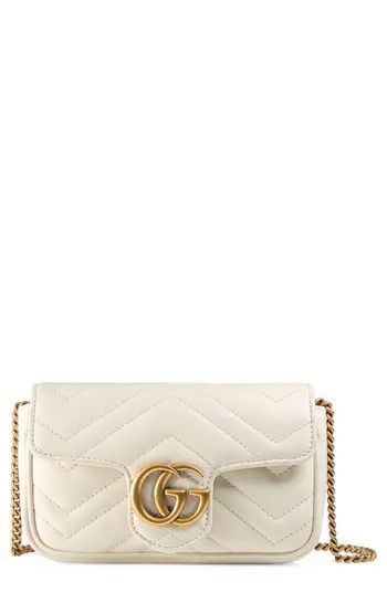 Gucci Supermini Gg Marmont 2.0 Matelasse Leather Shoulder Bag - White | Nordstrom