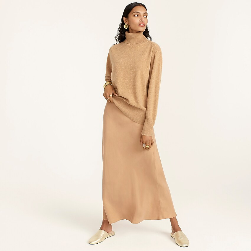 Cashmere fold-over turtleneck sweater | J. Crew US