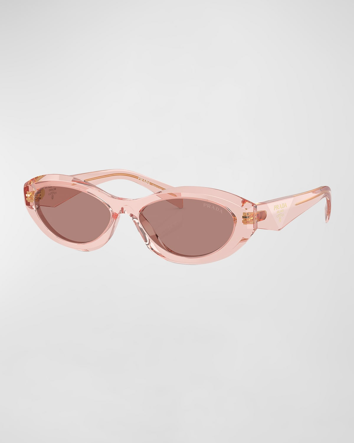 PR 26ZS Beveled Acetate & Plastic Oval Sunglasses | Neiman Marcus