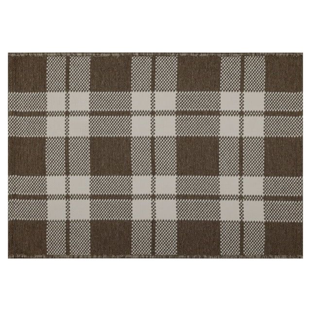 Better Homes & Gardens 2' x 3' Brown Reversible Buffalo Plaid & Stripes Indoor/ Outdoor Scatter R... | Walmart (US)