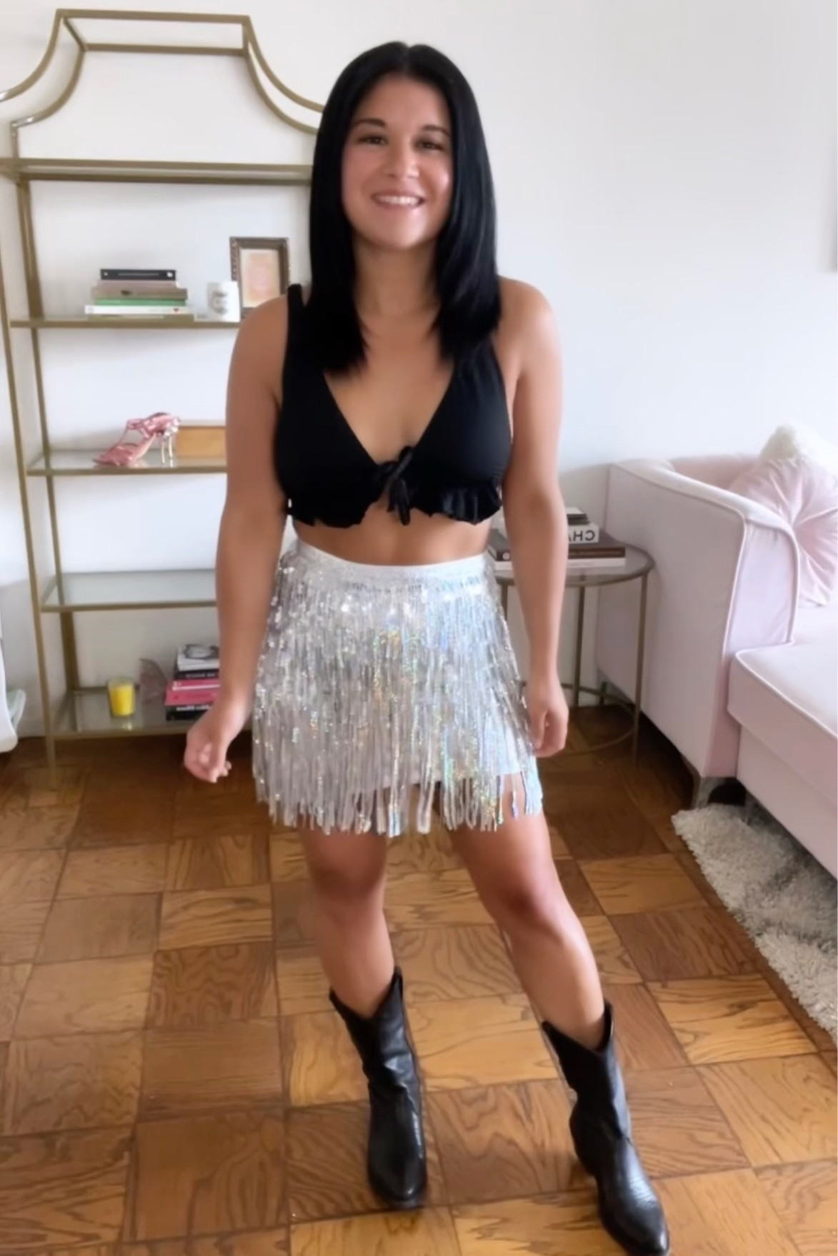 Festival outfit idea 
Sequin skirt: size 2, bikini top:
Size 4 



#LTKunder50 #LTKswim #LTKSeasonal