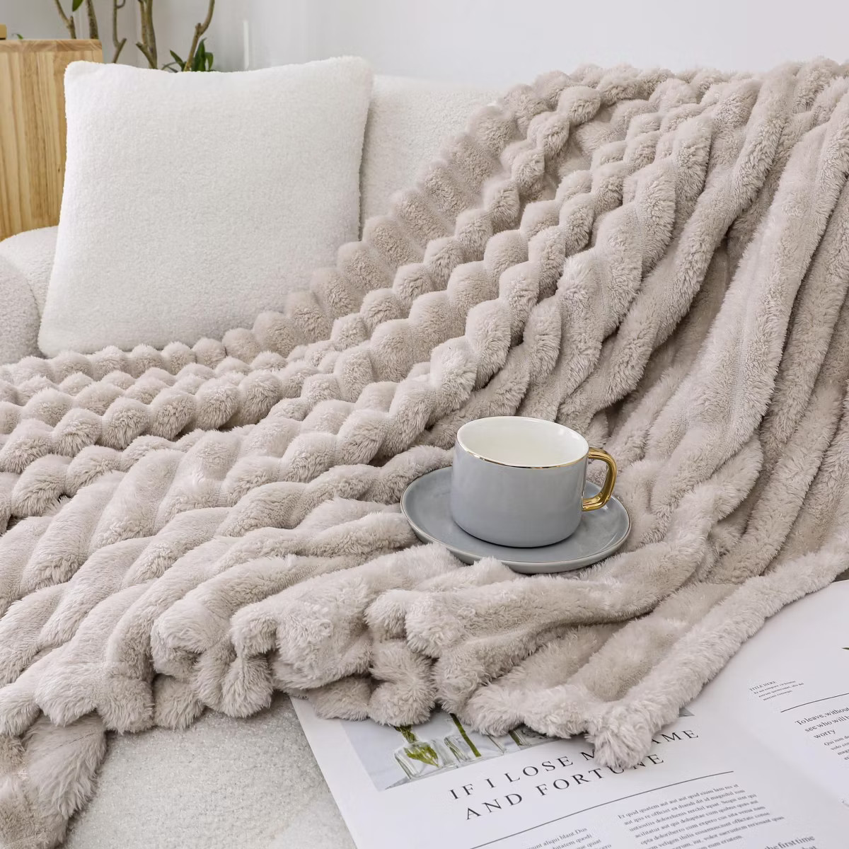 Kate Aurora Modern Lux Ultra Soft & Plush Ribbed Accent Throw Blanket - 50 in. W x 60 in. L | Target