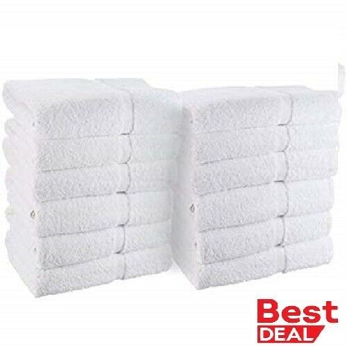 Details about   12 new white 100% cotton 10/s hotel hand towels 16x27 100% BEST DEAL  spa gym | eBay US