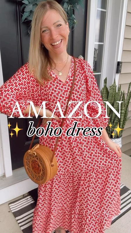 BOHO DRESS ✨ I have this dress in two colors now because t’s 👏🏻 so 👏🏻 stinkin 👏🏻 CUTE!  

The tiered stitching in this dress makes it absolutely adorable and not frumpy like most maxi dresses on me. The dress features a tie v neck, puff sleeves, and lightweight material perfect for Spring. I wore it to my daughter’s Kindergarten graduation this week & it’s also perfect for vacay. Available in 15 colors, in my true size small & I’m 5’2” for ref 

#momstyle #stylereels #outfitreel #outfitideas  #outfitinspo #petitefashion #styletrends #summerstyle #outfitoftheday #outfitinspiration #stylereel #tryonreel #casualstyle #everydaystyle #affordablefashion  #styleinfluencer #outfitidea #fashionmusthaves #comfyoutfits #casualoutfits #summerstyle #OOTD #dress #maxidress #maxidresses #bohostyle 