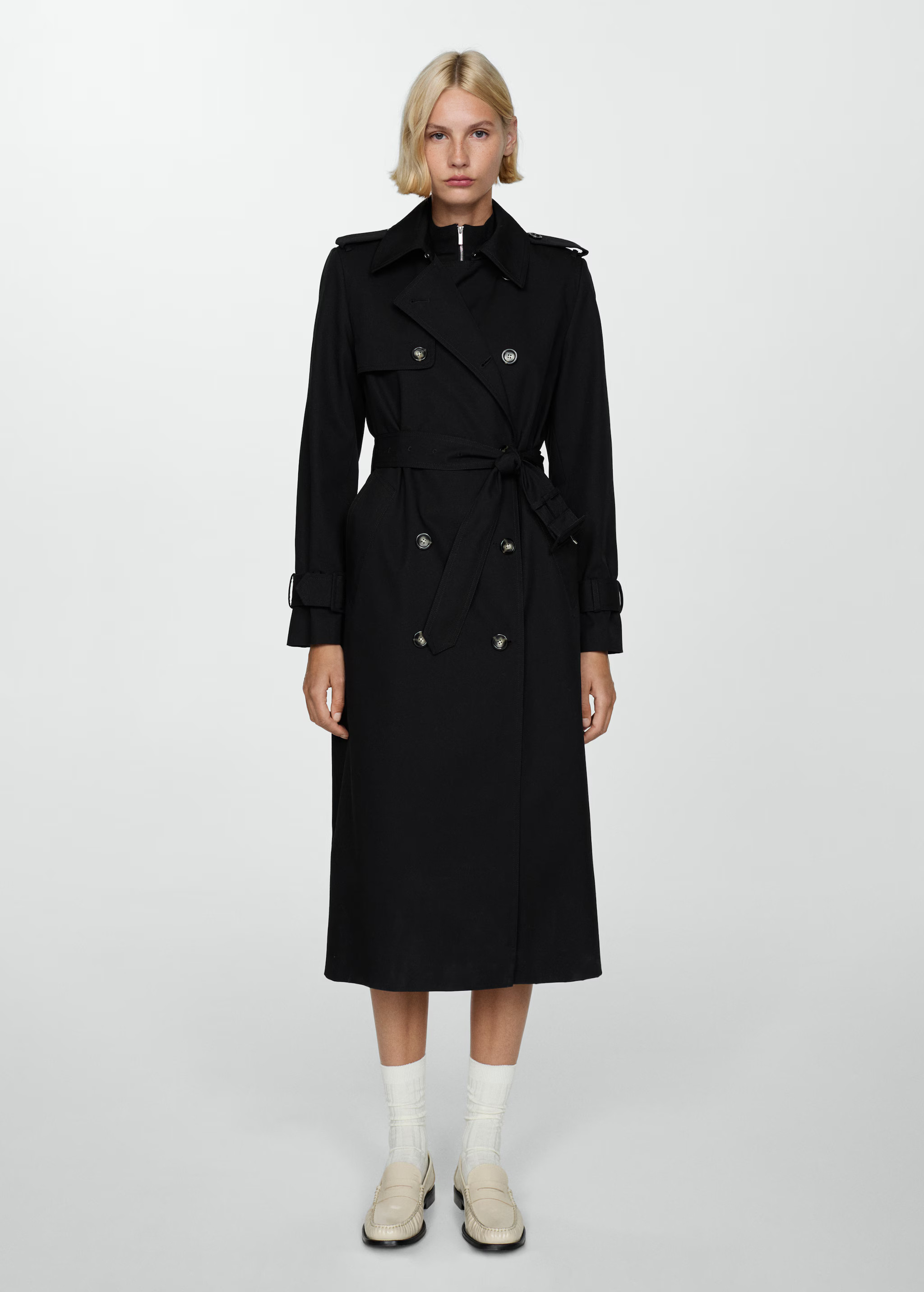 Double-breasted cotton trench coat | Mango (US/MX/AU)