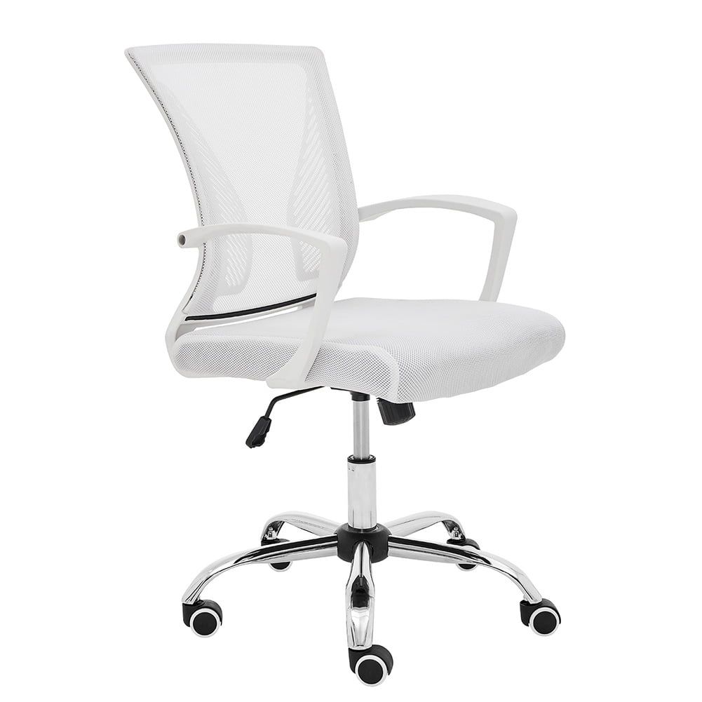 Modern Home Zuna Mid-Back Office Task Chair - Ergonomic Back Supporting Mesh Back Desk Chair (Whi... | Walmart (US)