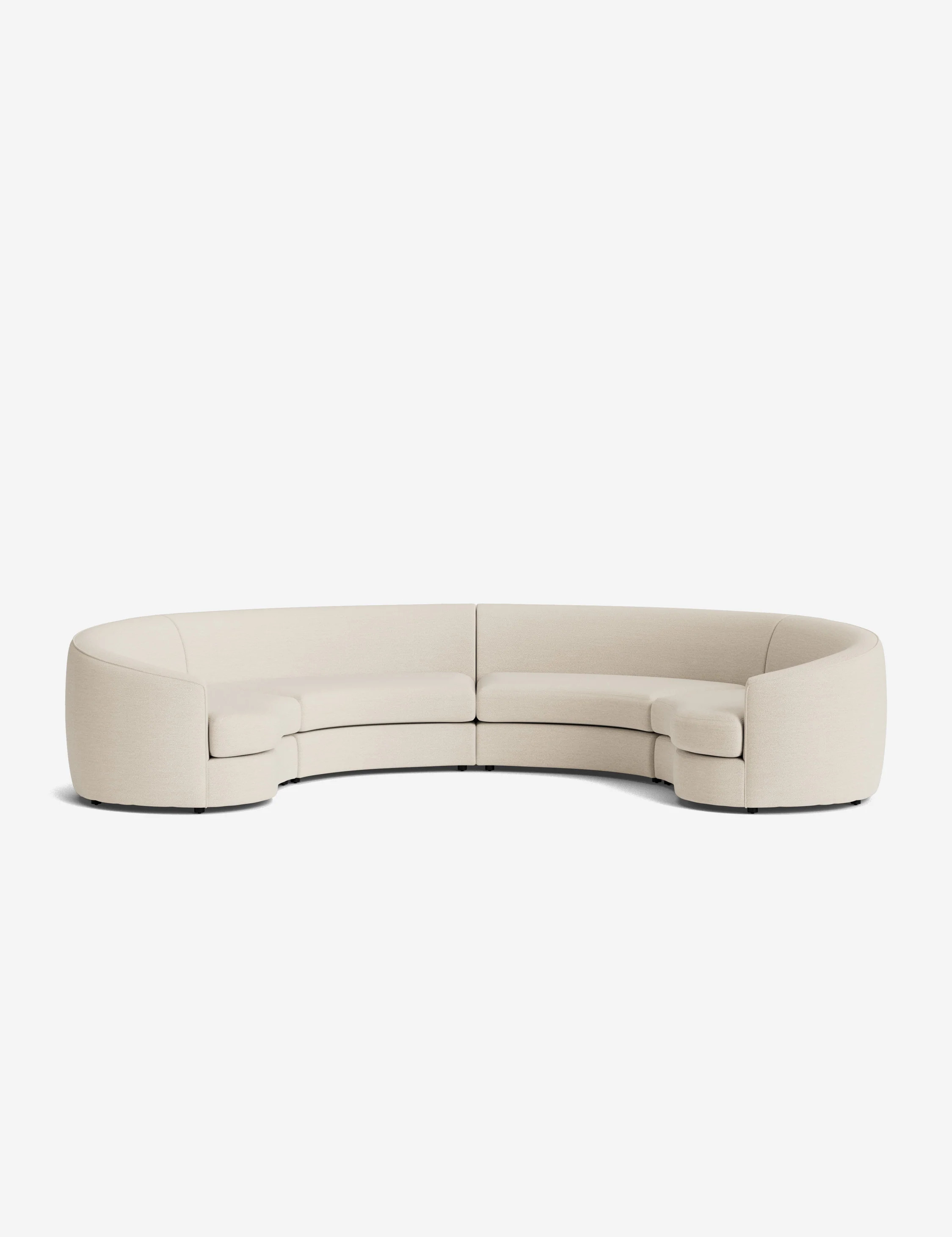 Imada Modular Curved Sectional Sofa, Cream Performance Basketweave | Lulu and Georgia 