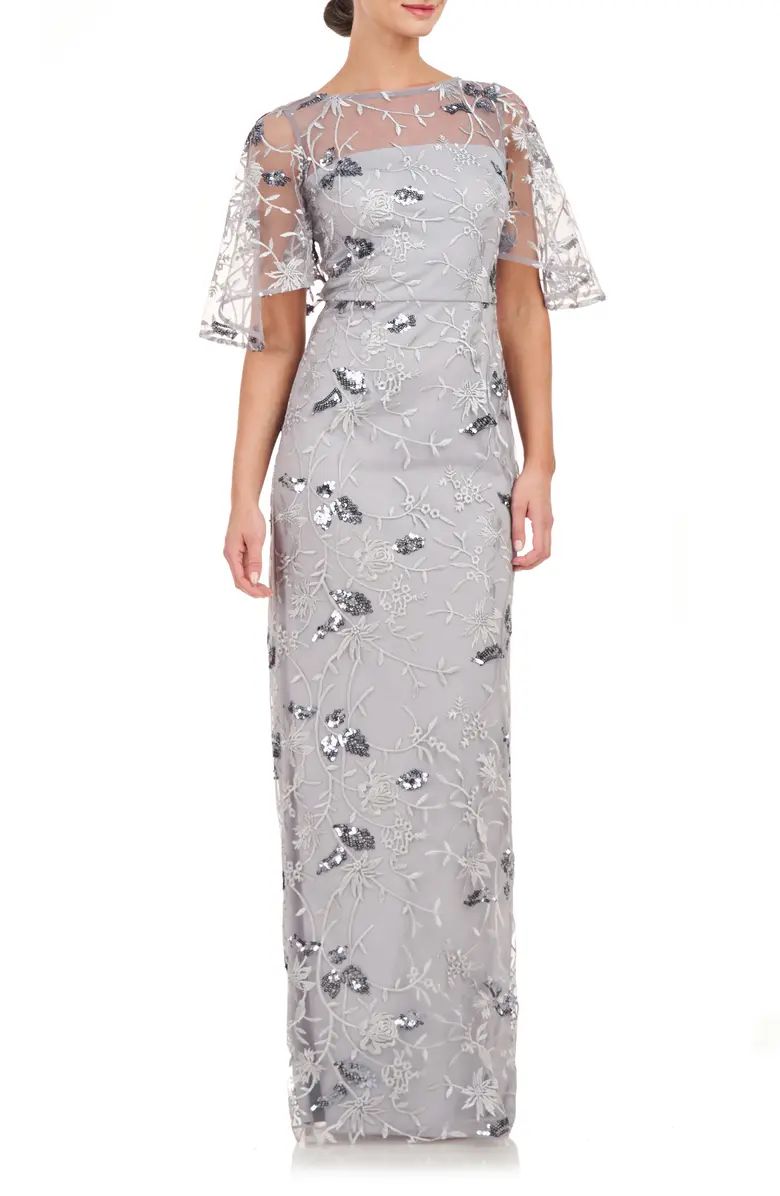 Daphne Embroidered Sequin Column Gown | Nordstrom