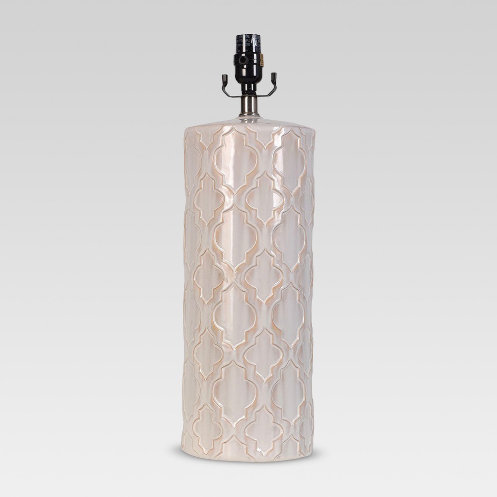 Lattice Ceramic Large Lamp Base Cream Lamp Only - Threshold , Adult Unisex | Target