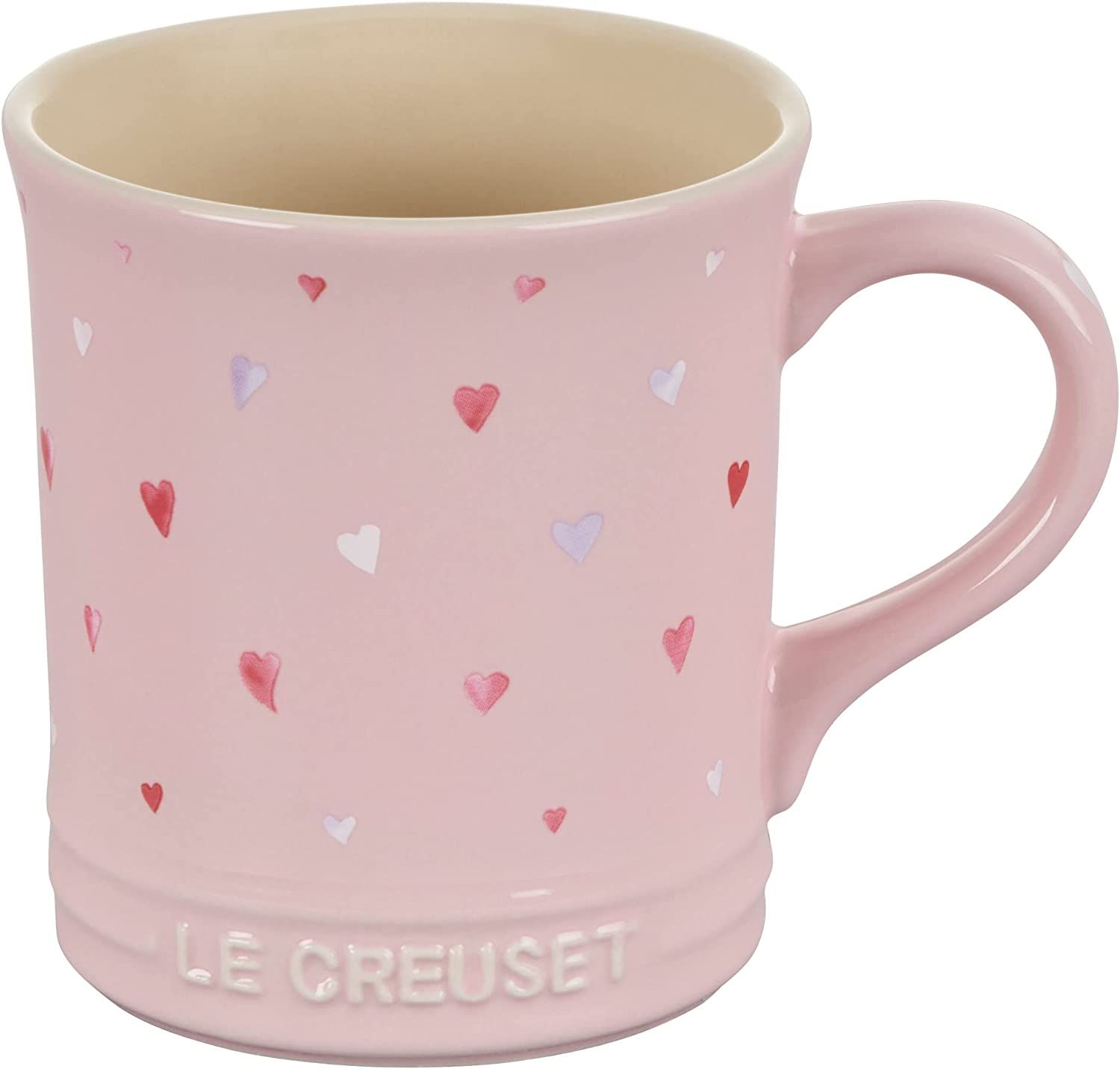Le Creuset L'Amour Collection Stoneware 14oz Mug, Chiffon Pink with Heart Applique | Amazon (US)