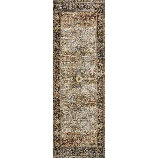 Loloi II Layla Printed Oriental Distressed Olive / Charcoal Area Rug - Walmart.com | Walmart (US)