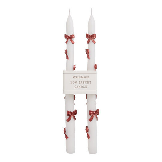 Dimensional Red Bow Taper Candles 2 Pack by World Market | World Market