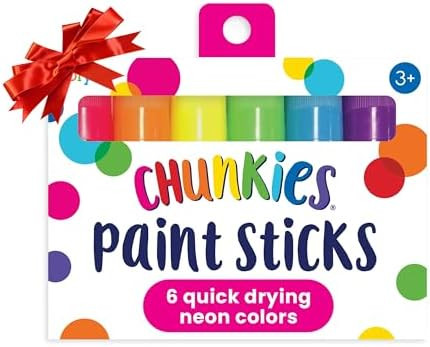 Ooly Chunkies 6 Neon Paint Sticks For Kids, Tempera Paint Sticks Neon Colors Set, No Mess Quick D... | Amazon (US)