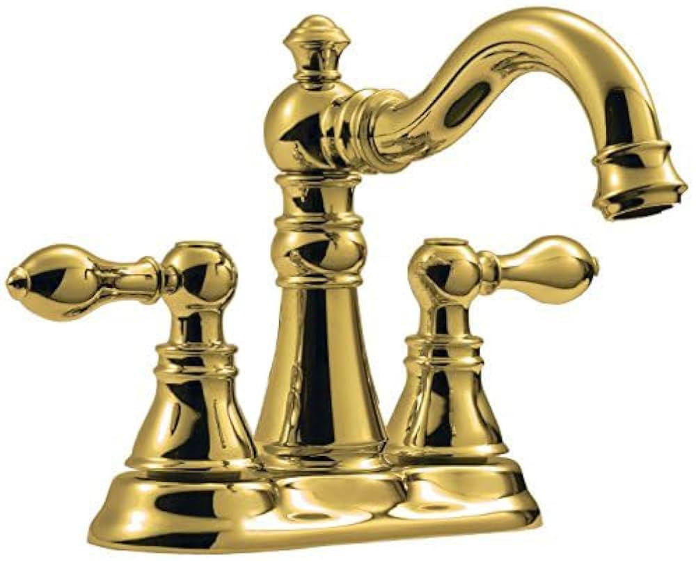 Derengge Two Handle Bathroom Faucet Polished Brass Bathroom Sink Faucet 3 Hole with Pop up Drain ... | Amazon (US)