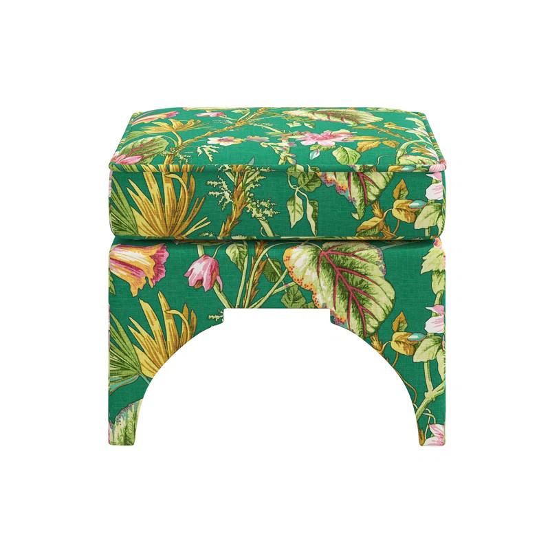 Red from Scalamandre Crafted by Cloth & Company Carlisle Ottoman in Pattern | Wayfair North America