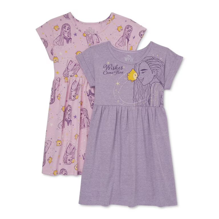 Disney’s Wish Girls’ Play Dress with Short Sleeves, 2-Pack, Sizes 4-16 | Walmart (US)