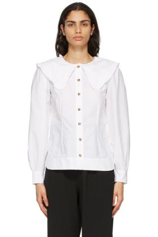 White Sailor Collar Shirt | SSENSE