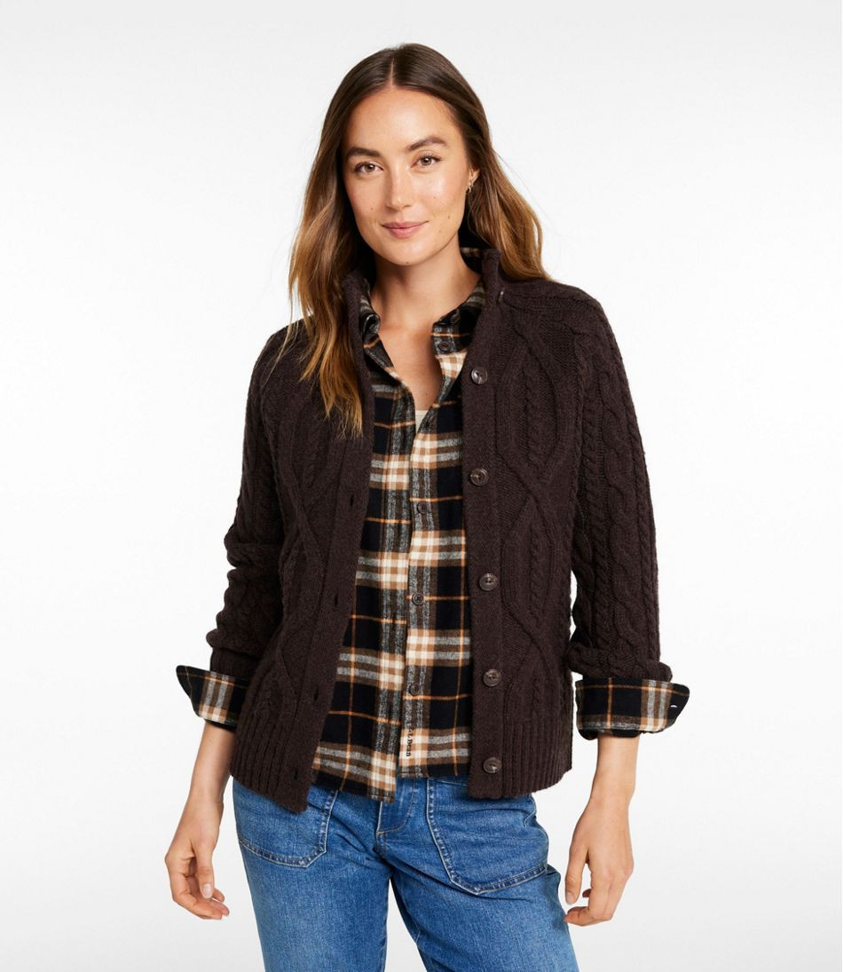 Women's 1912 Heritage Wool Blend Mockneck Cardigan | L.L. Bean