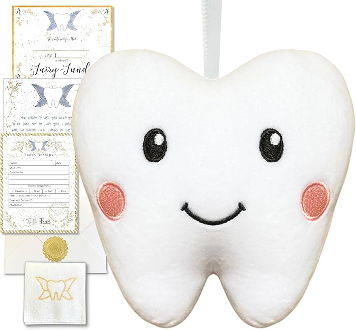 Squishie Tooth Fairy Pillow with Pocket and Poem | Tooth Fairy Gifts for Boys and Girls | Tooth H... | Amazon (US)