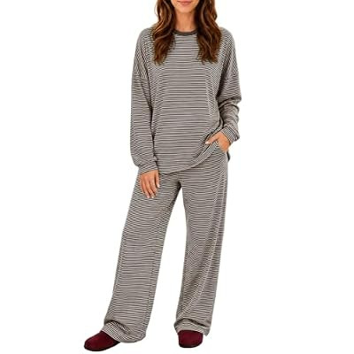 Sexyasasii Women's 2 Piece Striped Lounge Set Maternity Pajama Sets | Long Sleeve Over… | Amazon (US)