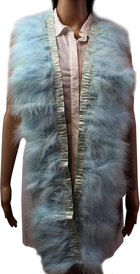 2 Yard Long, 6"-7" Height Marabou Turkey Fluff Feather Fringe Trim, Garment Accessories Feather D... | Amazon (US)