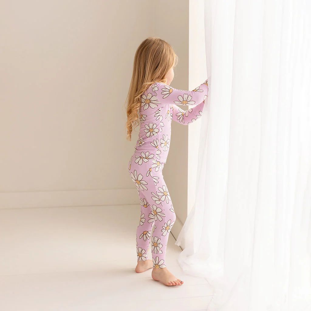 Floral Pink Long Sleeve Toddler Pajamas | Jamie | Posh Peanut
