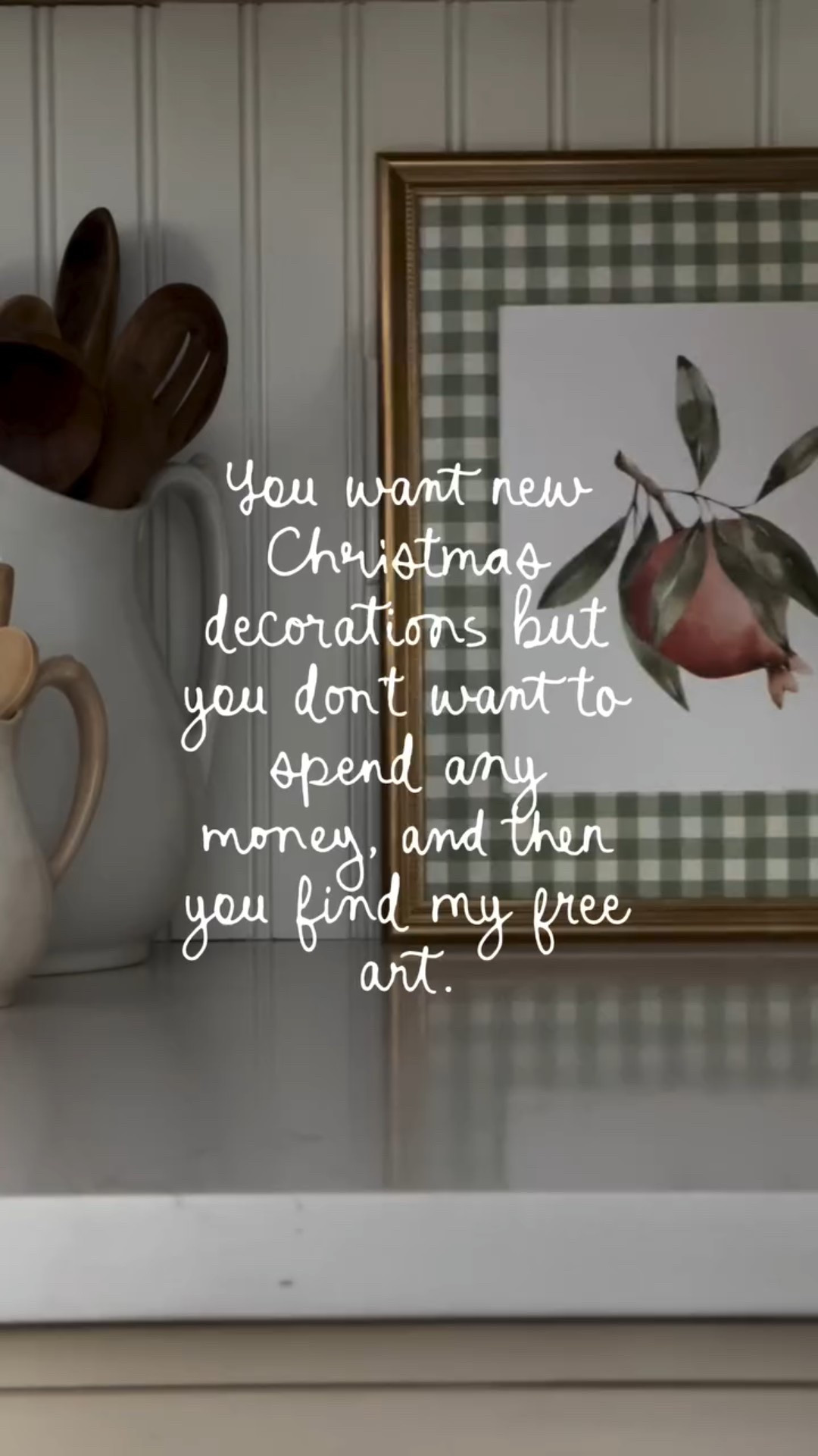 If you downloaded, printed, and displayed my free Christmas printables last month (If not, I’m glad you’re seeing this!), now that’s it’s December, here’s a friendly reminder to update your framed art for this month. In my free Christmas art collection, you’ll find 16 prints to choose from so you can pick the print or prints that best match the aesthetic of your holiday decorations. I decided to switch the botanical pomegranate print I displayed on our kitchen counter to the night before Christmas quote. I also swapped the mat from green gingham to a folk floral print which is actually wrapping paper that I wrapped around the mat. I absolutely love this simple art switch, it gives a new cozy feeling to our kitchen for the holiday season! 

Comment LINK and I’ll DM you the link to grab your free Christmas art. And yes it’s free, there is nothing you need to sign up for or crazy hoops to jump through! 

#christmasdecor #cozyhome #homedecor #holidayhome