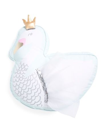 Kids 20x20 Swan Shaped Pillow | TJ Maxx